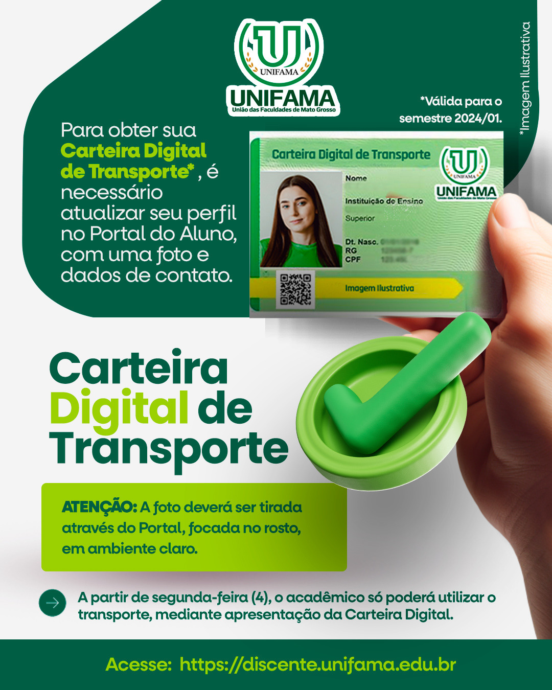 Carteira digital de transporte da Faculdade UNIFAMA já está disponível ...